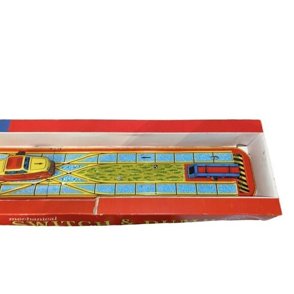 Vintage 1960s Tin Litho "Switch & Dump" WInd-up Train set "Western Germany" - Picture 3 of 9